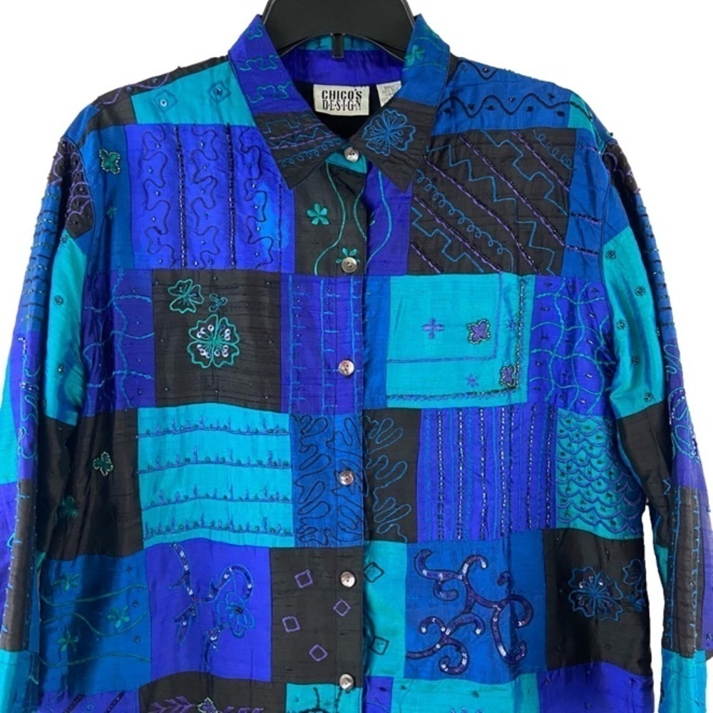 100% Silk Patchwork Beaded Embroidered Bohemian J… - image 7